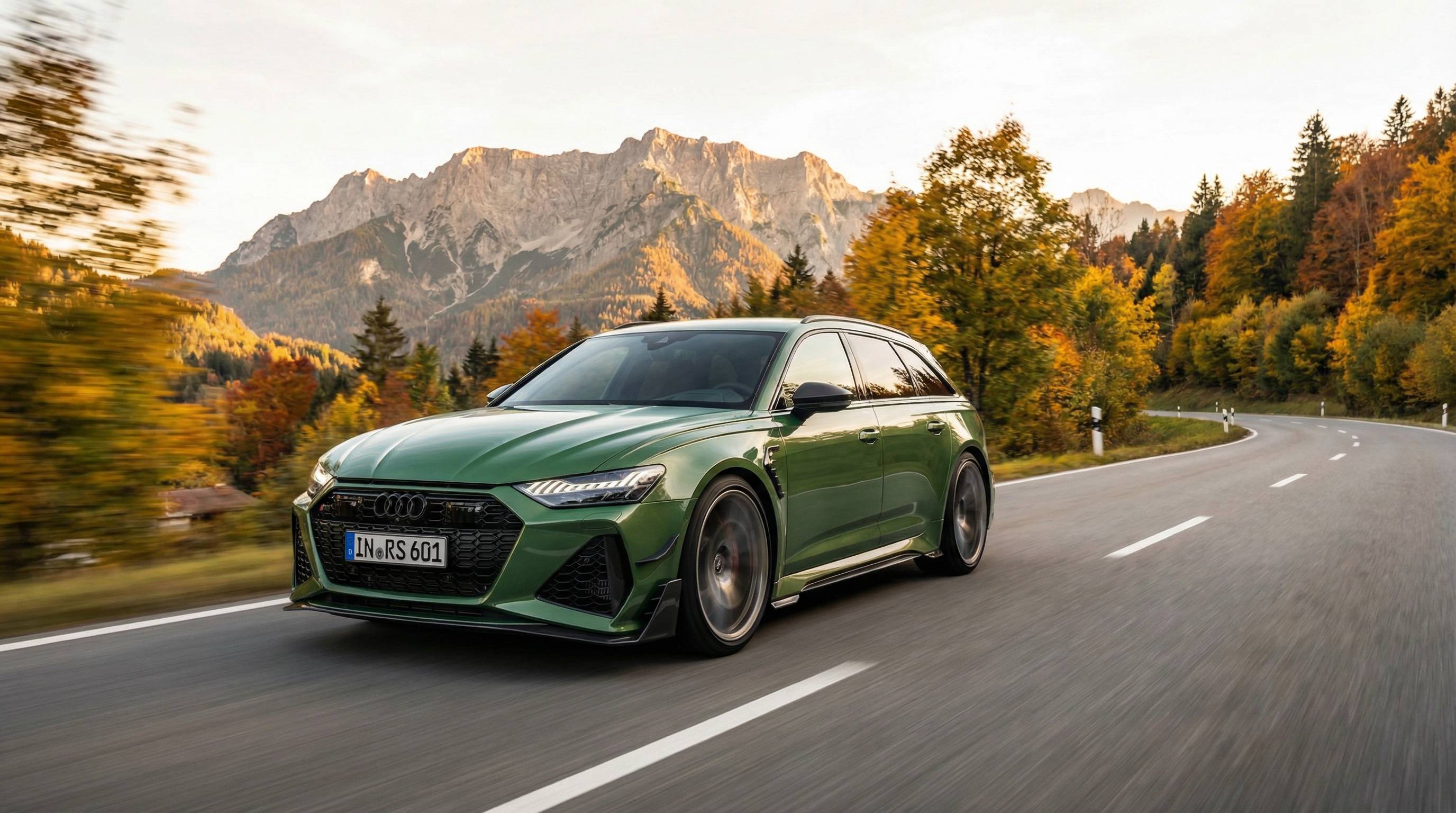 小马拉大车旅行车山路视频